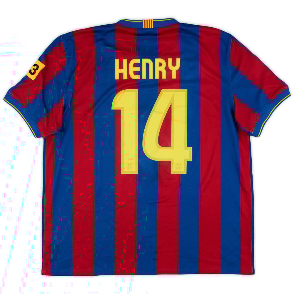 2009-10 Barcelona Home Shirt Henry #14 - 7/10 - (XL)