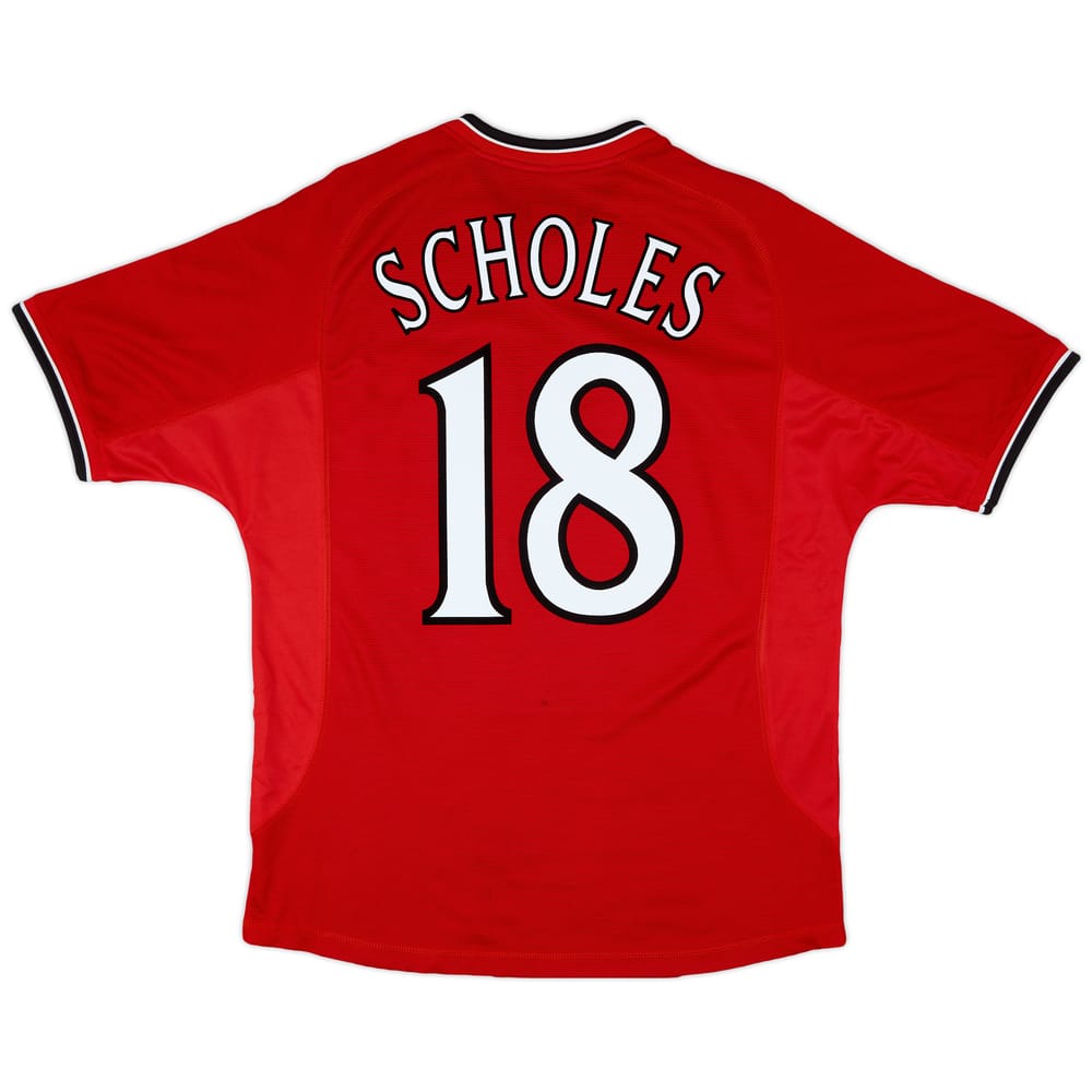 2000-02 Manchester United Home Shirt Scholes #18 - 8/10 - (M)