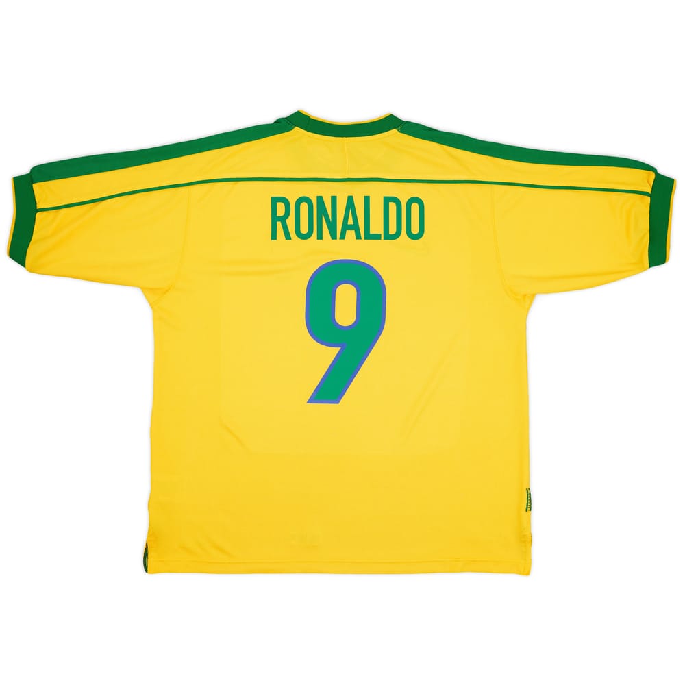 1998-00 Brazil Home Shirt Ronaldo #9 - 8/10 - (L)