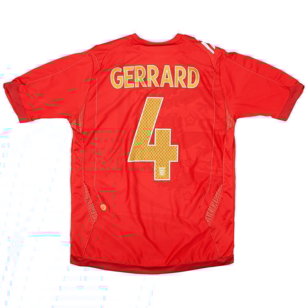 2006-08 England Away Shirt Gerrard #4 - 9/10 - (M)