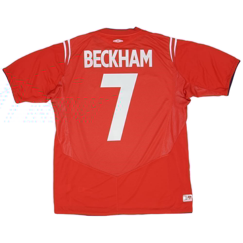 2004-06 England Away Shirt Beckham #7 - 6/10 - (L)