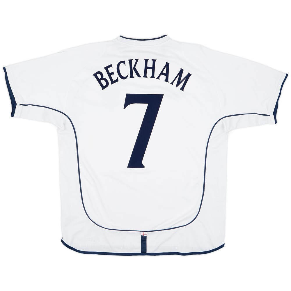 2001-03 England Home Shirt Beckham #7 - 8/10 - (XL)