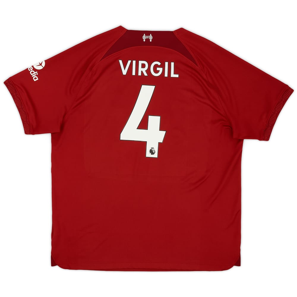 2022-23 Liverpool Home Shirt Virgil #4 - 9/10 - (XL)
