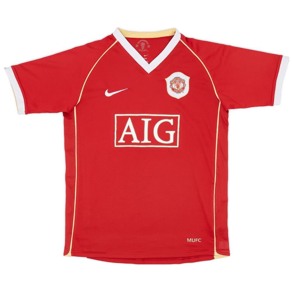 2006-07 Manchester United Home Shirt - 8/10 - (L.Boys)