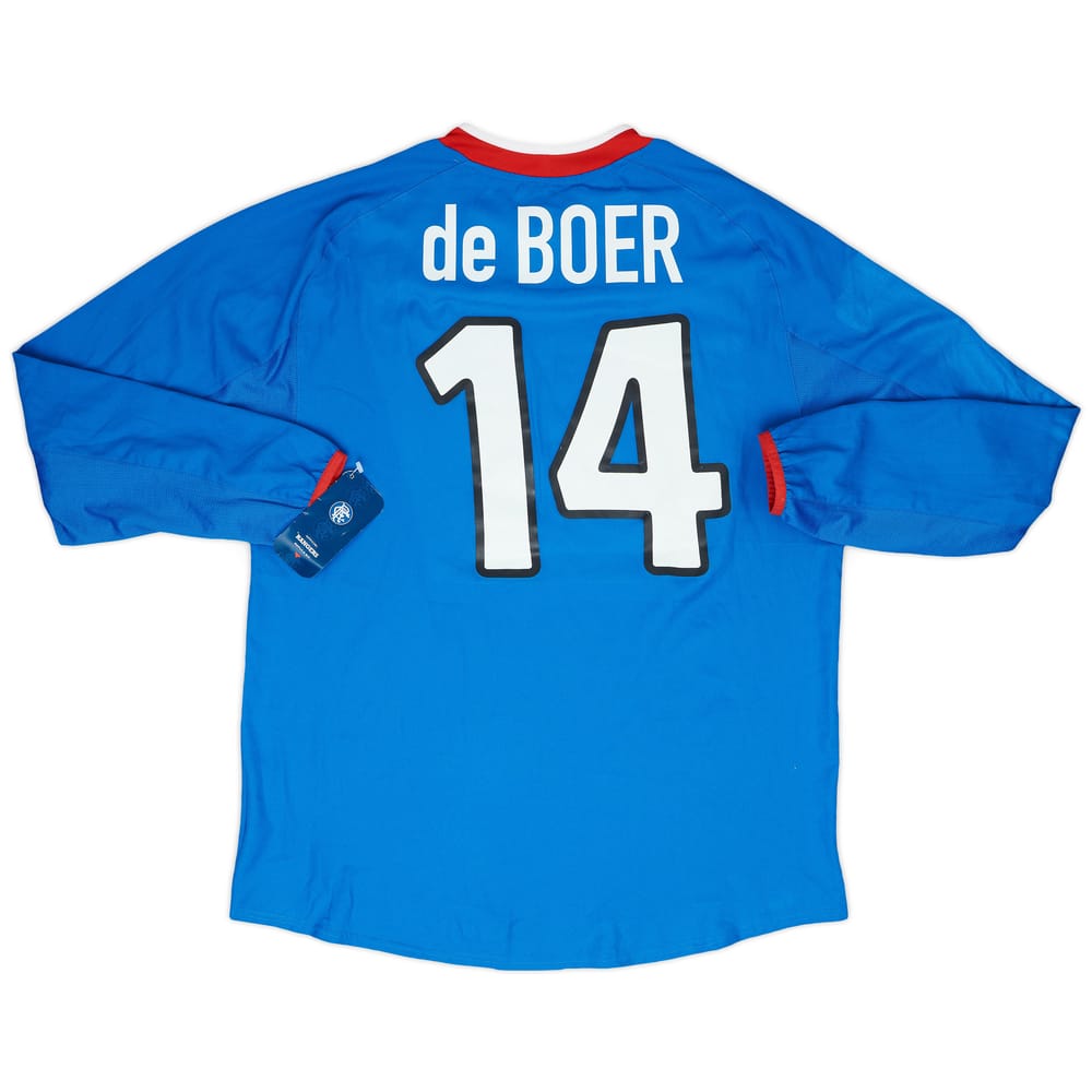 2003-04 Rangers Player Issue Champions League Home Shirt de Boer #14