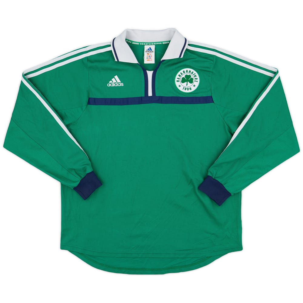 2000-01 Panathinaikos Player Issue Home L/S Shirt - 7/10 - (XL)