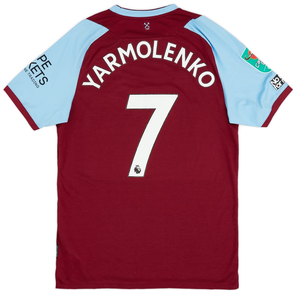 2020-21 West Ham Match Issue Carabao Cup Home Shirt Yarmolenko #7