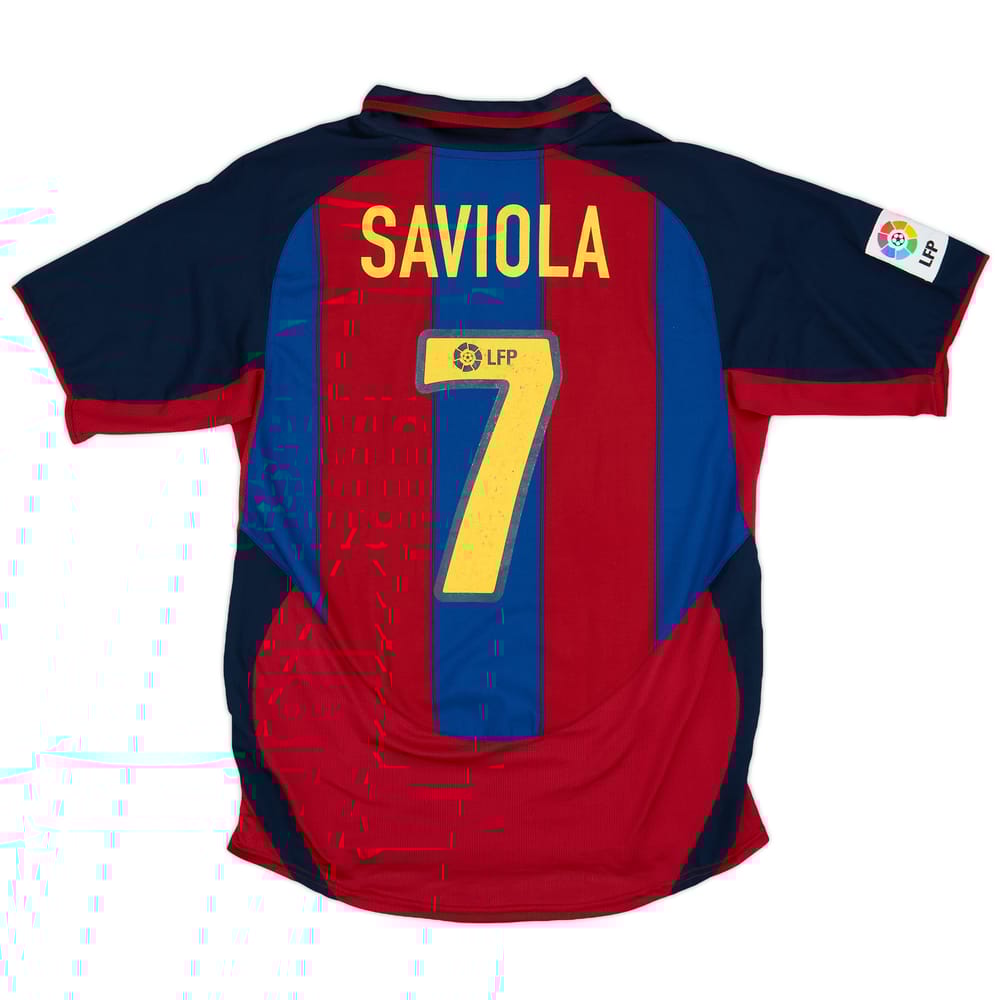 2003-04 Barcelona Home Shirt Saviola #7 - 6/10 - (M)