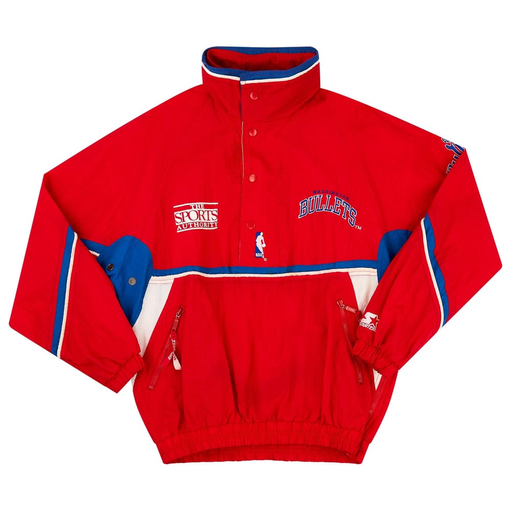 1990-97 Washington Bullets Starter 1/2 Zip Rain Jacket M