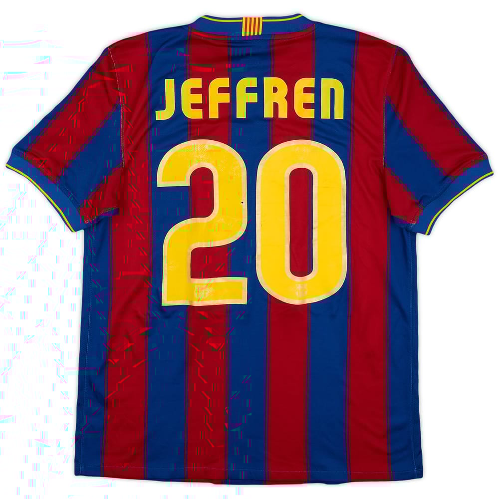 2009-10 Barcelona Player Issue Home Shirt Jeffren #20 - 7/10 - (S)