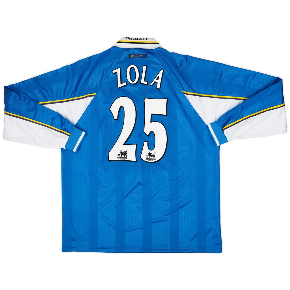 1997-99 Chelsea Home L/S Shirt Zola #25 - 8/10 - (XXL)