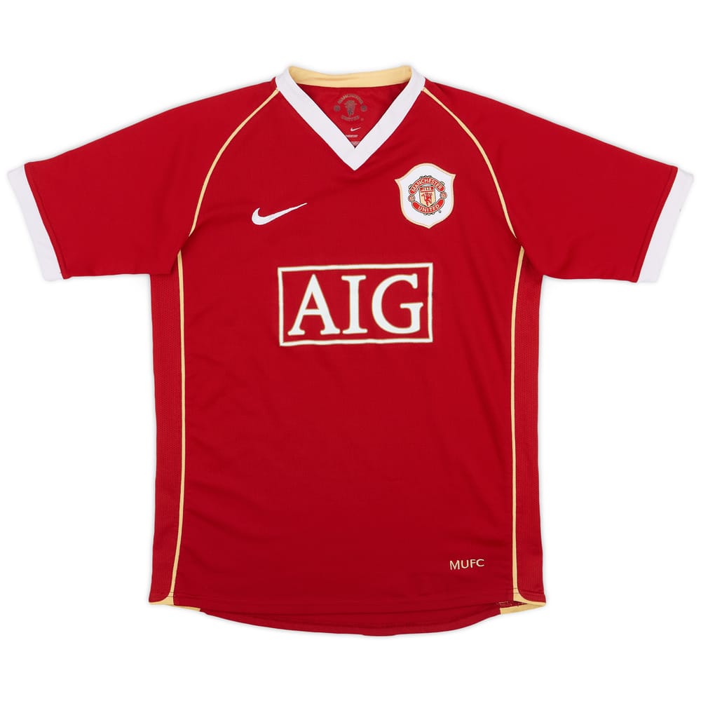 2006-07 Manchester United Home Shirt - 8/10 - (L.Boys)