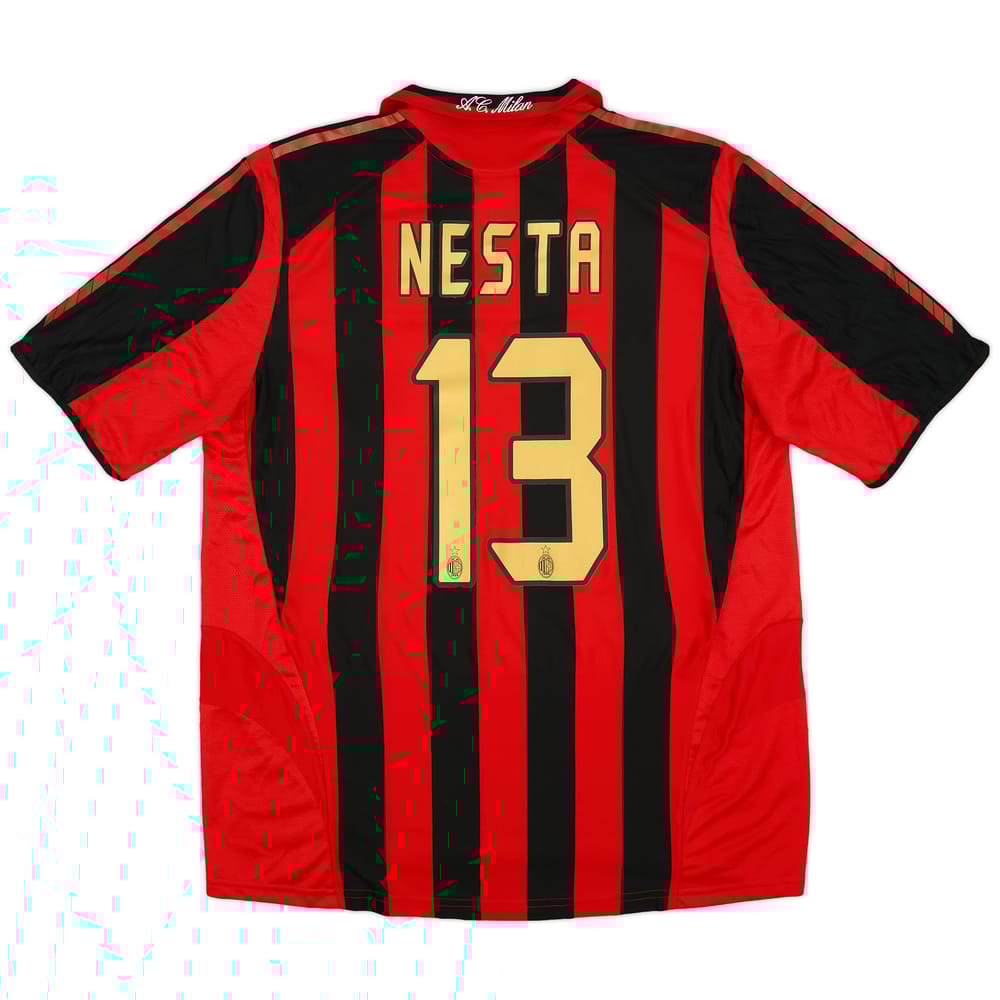 2005-06 AC Milan Home Shirt Nesta #13 - 9/10 - (L)