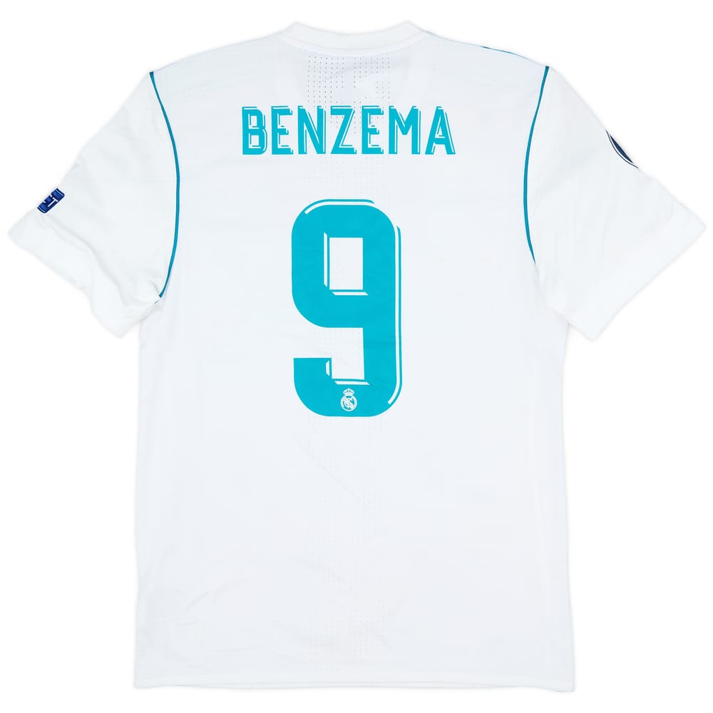 2017-18 Real Madrid Authentic Home Shirt Benzema #9 (L)