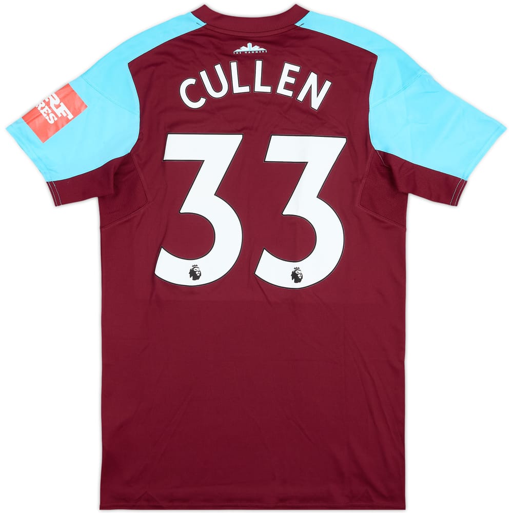 2017-18 West Ham Match Issue FA Cup Home Shirt Cullen #33