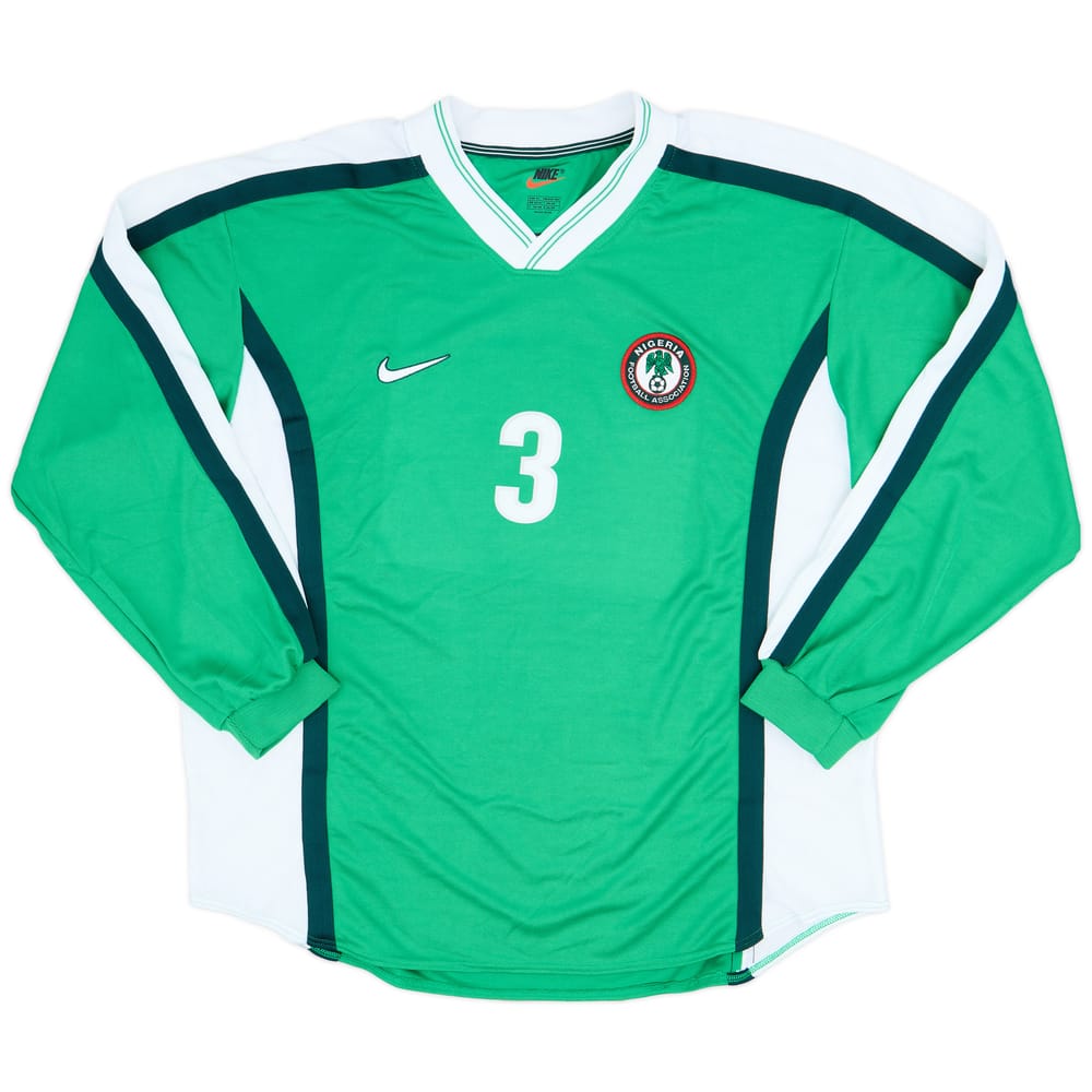 1998 Nigeria Player Issue Home L/S Shirt #3 - 9/10 - (XL)