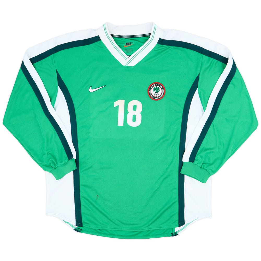 1998-00 Nigeria Player Issue Home L/S Shirt #18 - 9/10 - (XL)
