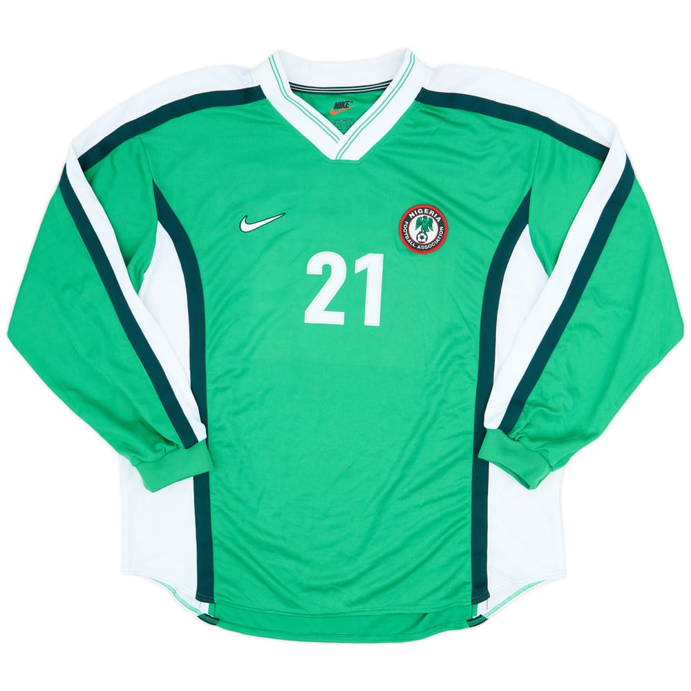 1998-00 Nigeria Player Issue Home L/S Shirt #21 - 9/10 - (XL)