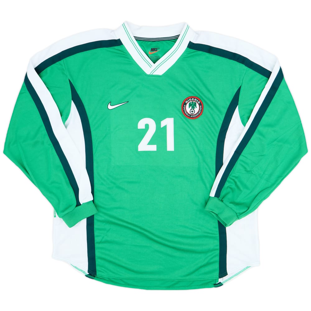 1998-00 Nigeria Player Issue Home L/S Shirt #21 - 9/10 - (XL)