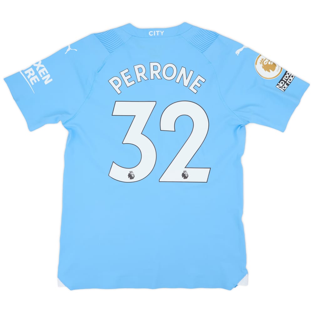 2023-24 Manchester City Match Issue Home Shirt Perrone #32