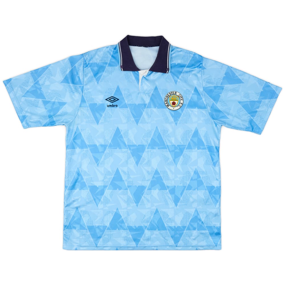 1989-91 Manchester City Home Shirt - 8/10 - (L)