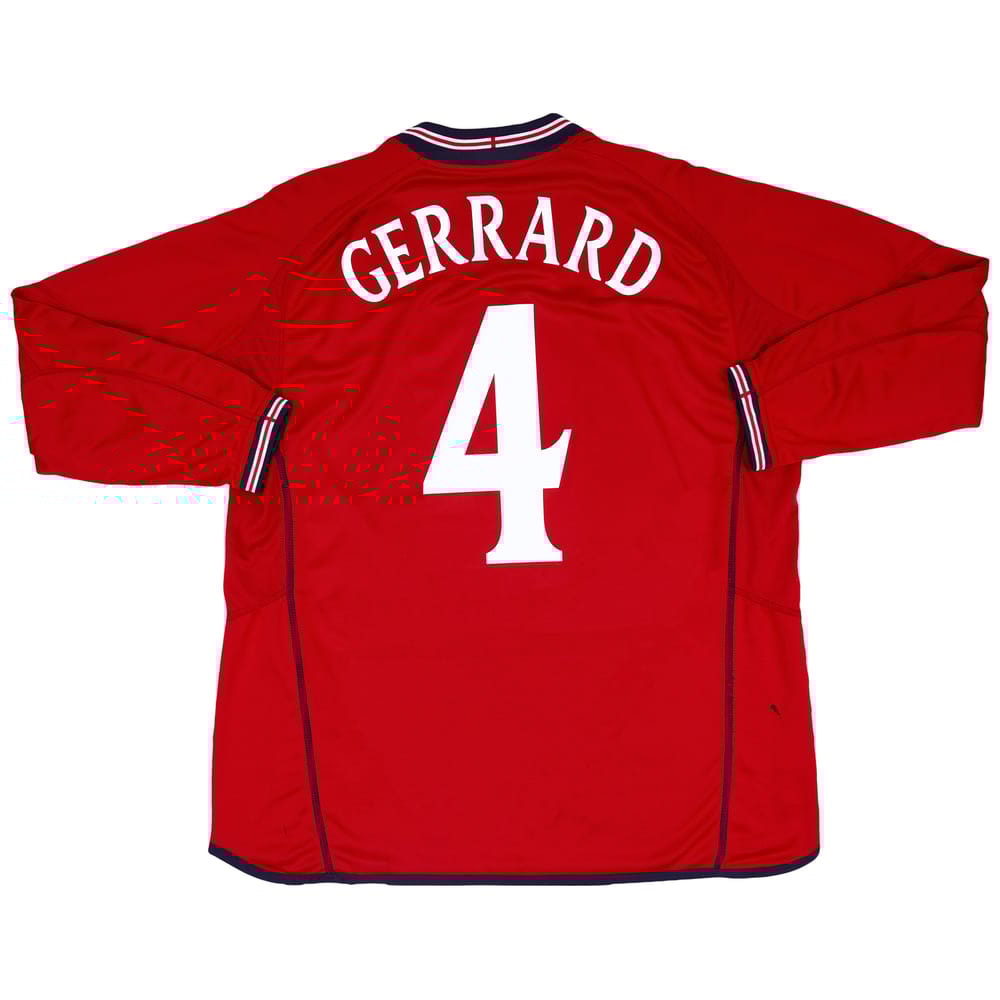 2002-04 England Away L/S Shirt Gerrard #4 - 5/10 - (XL)