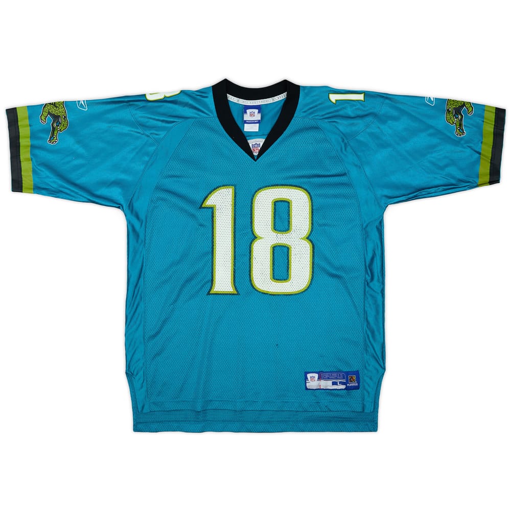 2005-06 Jacksonville Jaguars M.Jones #18 Reebok On Field Home Jersey - 3/10 - (L)
