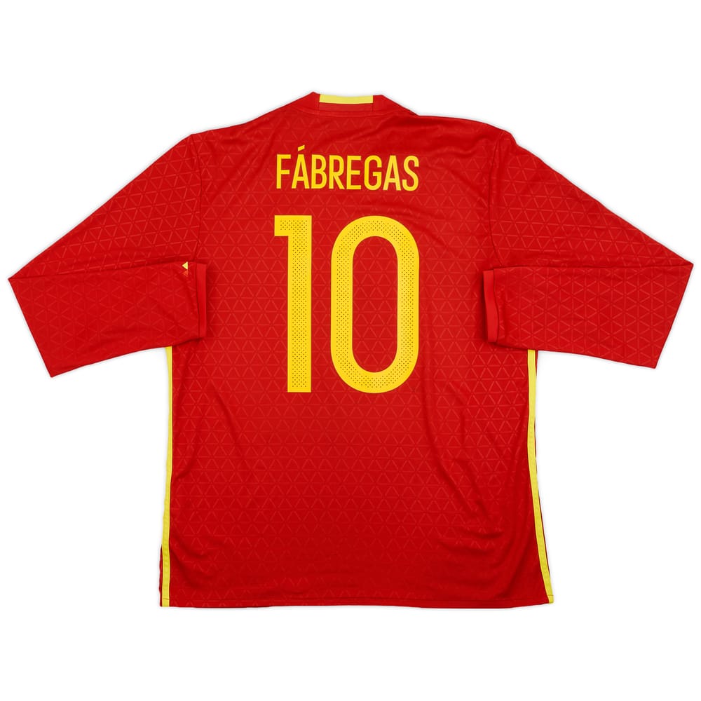 2016-17 Spain Home L/S Shirt Fabregas #10 - 10/10 - (L)