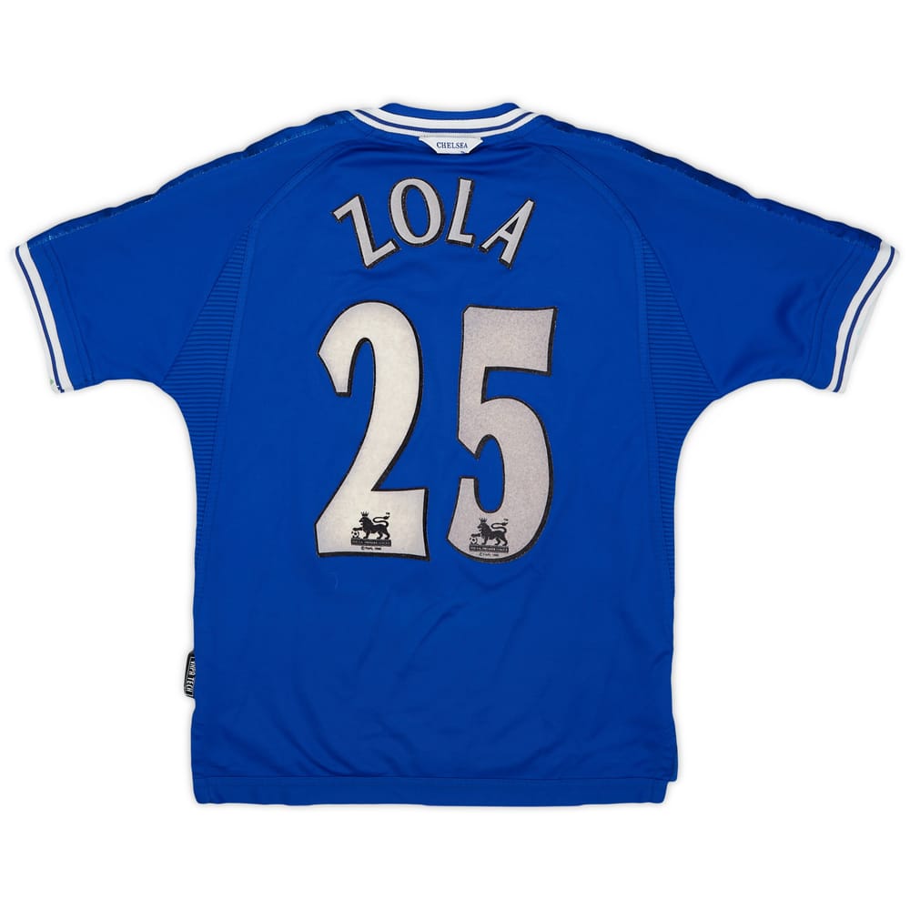 1999-01 Chelsea Home Shirt Zola #25 - 5/10 - (M.Boys)