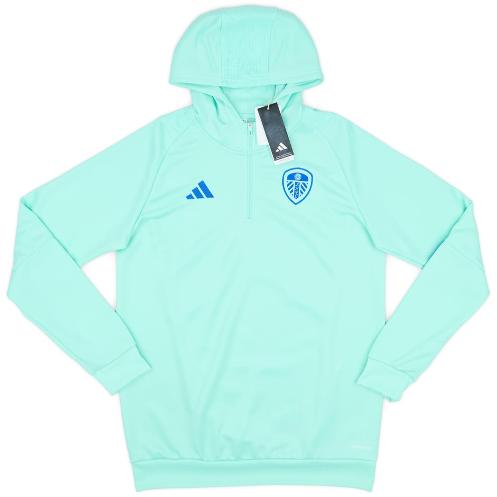2023-24 Leeds United adidas 1/4 Zip Hooded Top (S)
