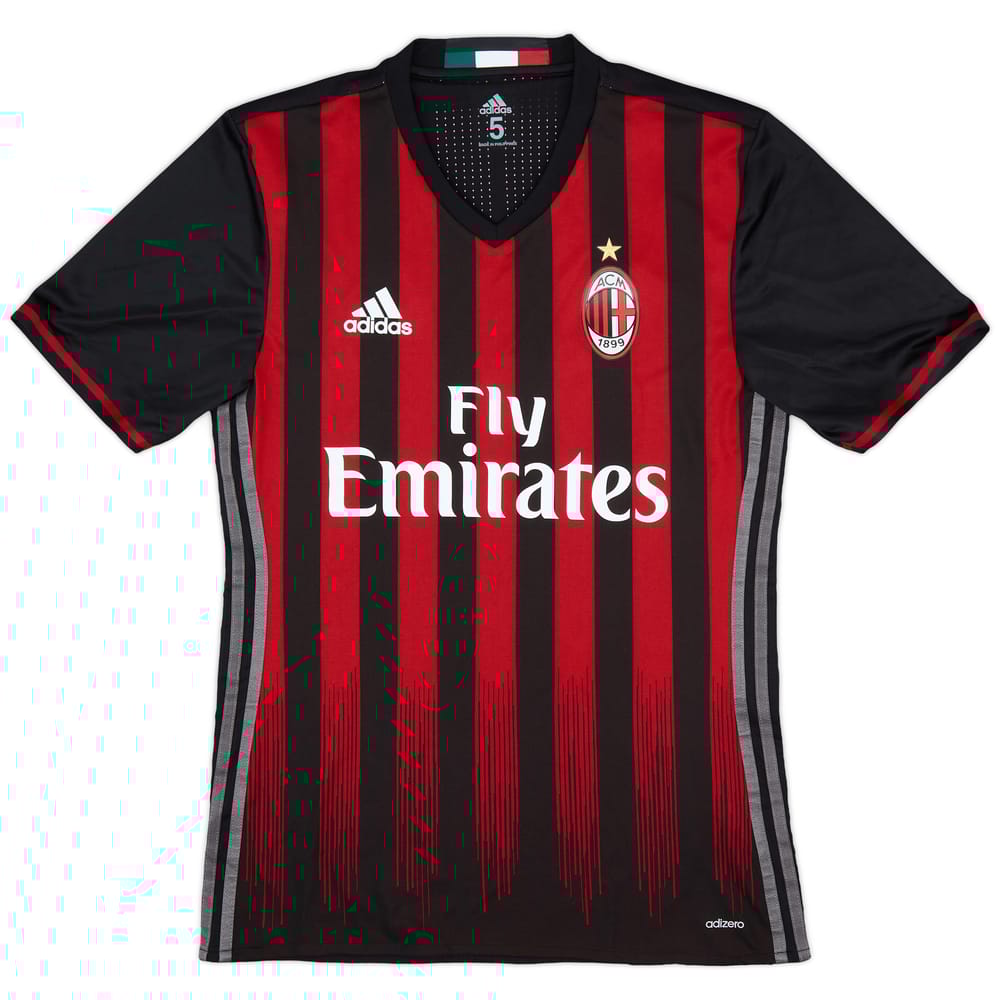 2016-17 AC Milan Player Issue Home Shirt - 9/10 - (S/M)