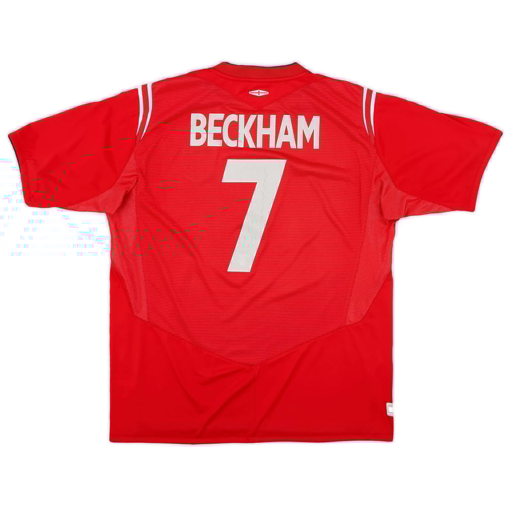 2004-06 England Away Shirt Beckham #7 - 7/10 - (XL)