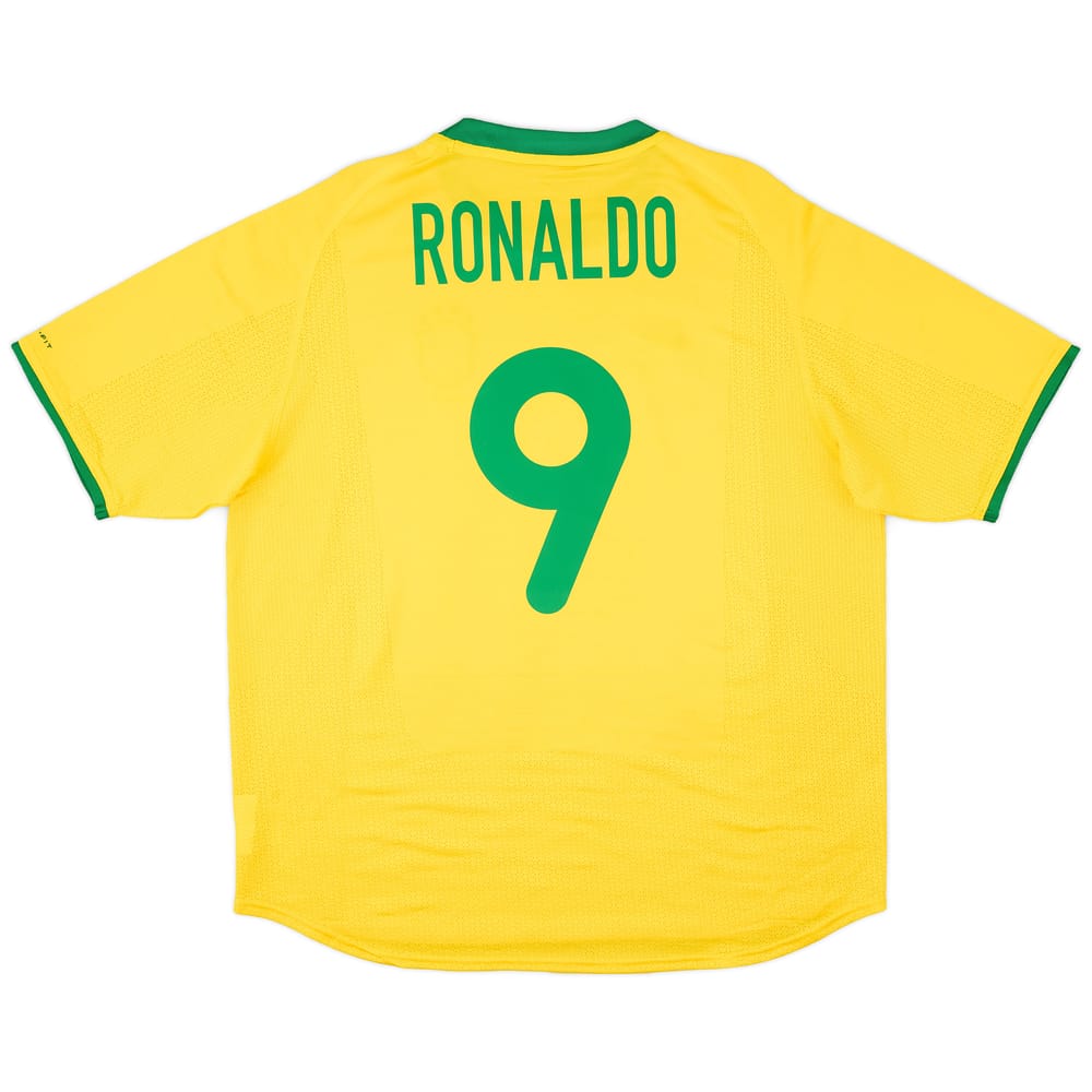 2000-02 Brazil Home Shirt Ronaldo #9 - 8/10 - (XL)