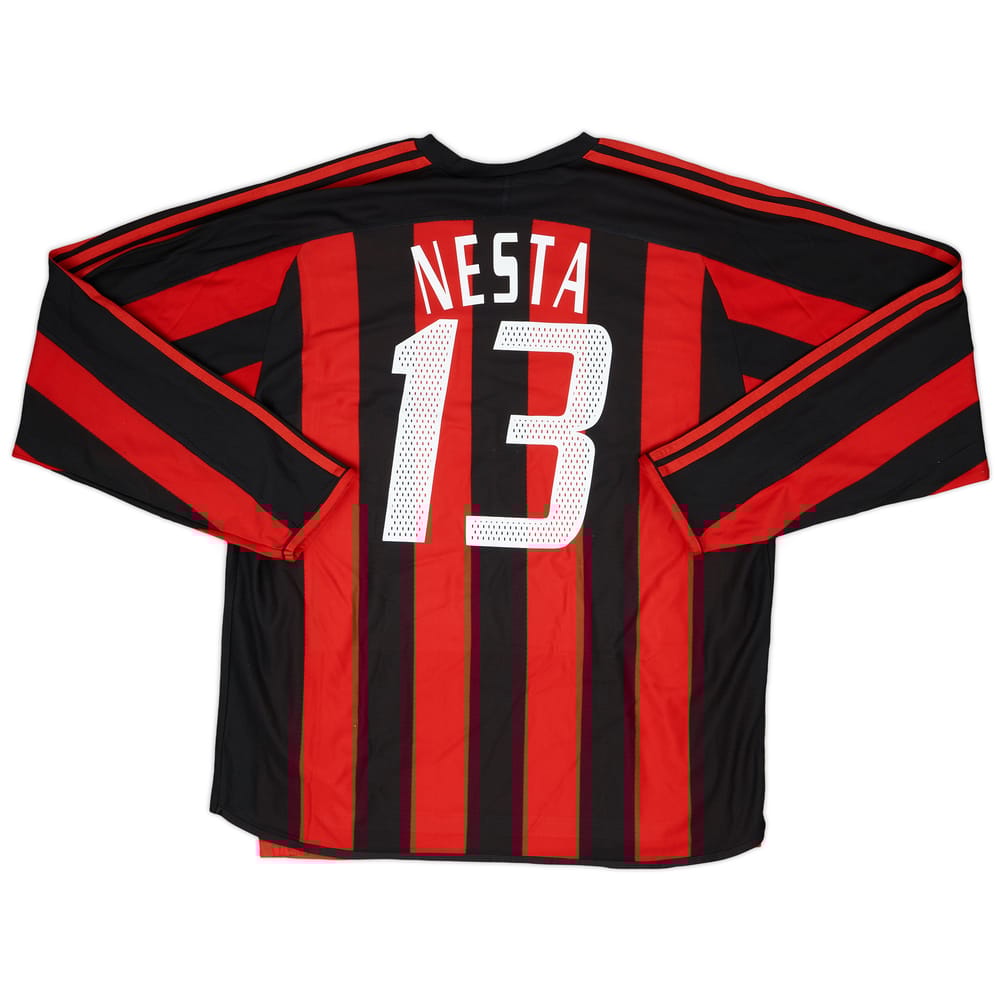 2003-04 AC Milan Player Issue Home L/S Shirt Nesta #13