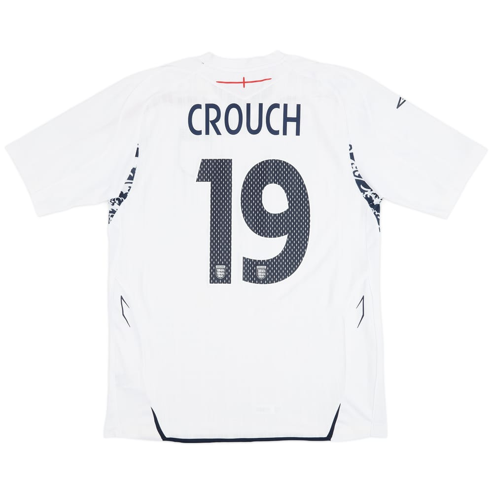 2007-09 England Home Shirt Crouch #19 - 9/10 - (L)