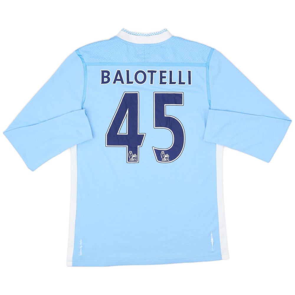 2011-12 Manchester City Home L/S Shirt Balotelli #45 - 6/10 - (M)