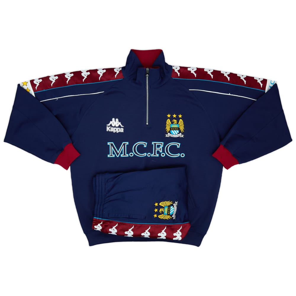 1997-99 Manchester City Kappa 1/4 Zip Tracksuit - 6/10 - (XL)