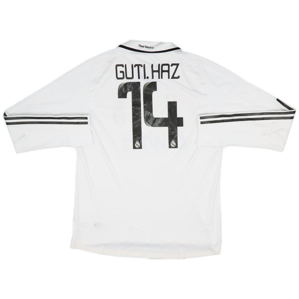 2008-09 Real Madrid Player Issue Home L/S Shirt Guti. Haz #14 - 4/10 - (XL)