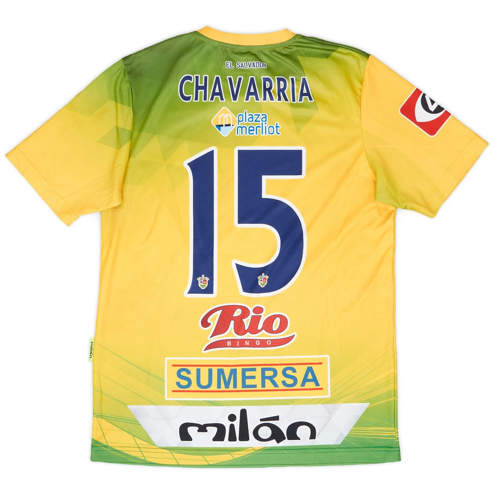 2015-16 Santa Tecla Match Issue Champions League Away Shirt Chavarría #15