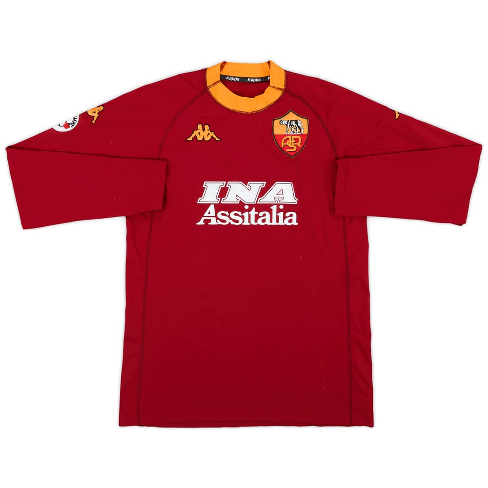 2000-01 Roma Match Issue Home L/S Shirt #6