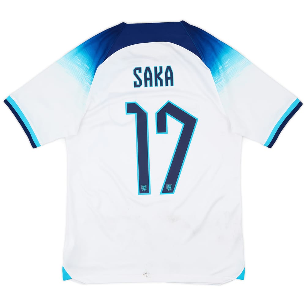2022-23 England Home Shirt Saka #17 - 5/10 - (S)