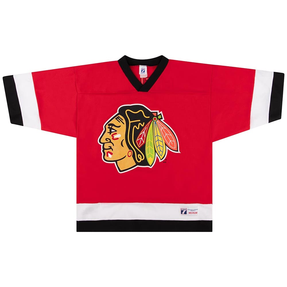 1990s Chicago Blackhawks Chelios #7 Logo 7 Replica Jersey (Away) M