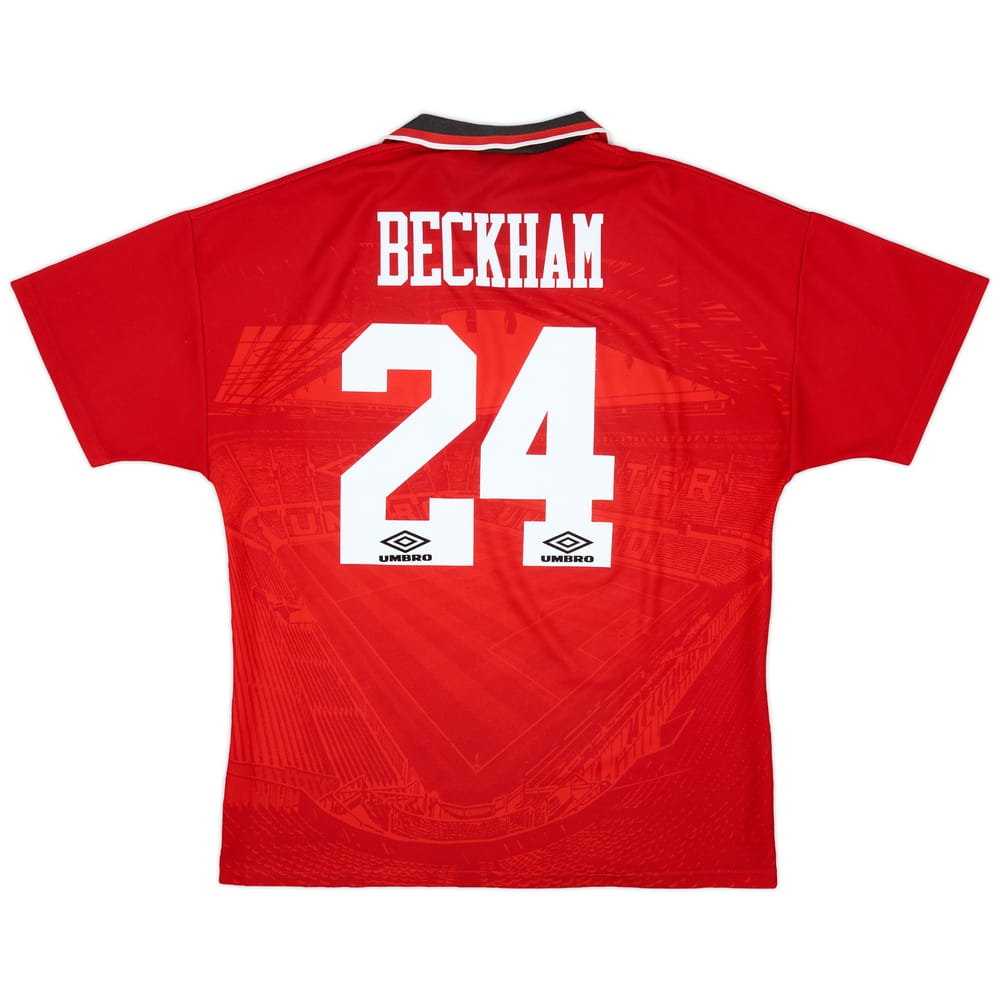 1994-96 Manchester United Home Shirt Beckham #24 - 7/10 - (XL)