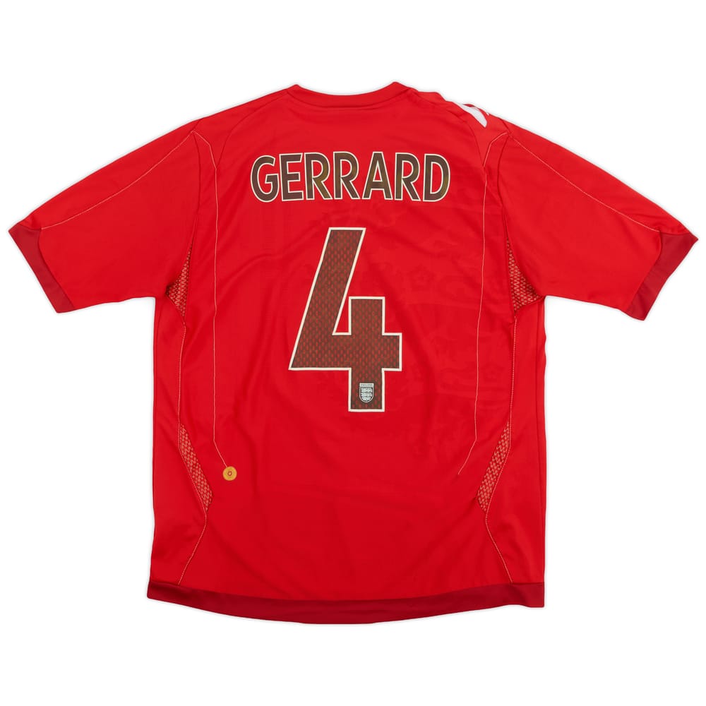 2006-08 England Away Shirt Gerrard #4 - 4/10 - (L)