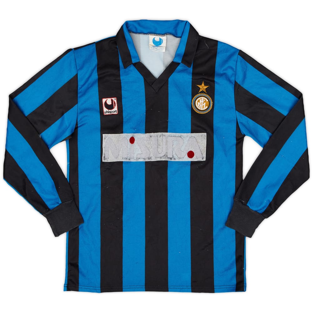 1990-91 Inter Milan Home L/S Shirt - 4/10 - (S)