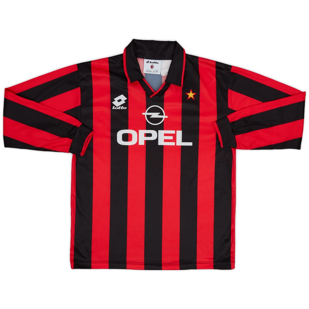 1994-95 AC Milan Home L/S Shirt - 8/10 - (XL.Boys)