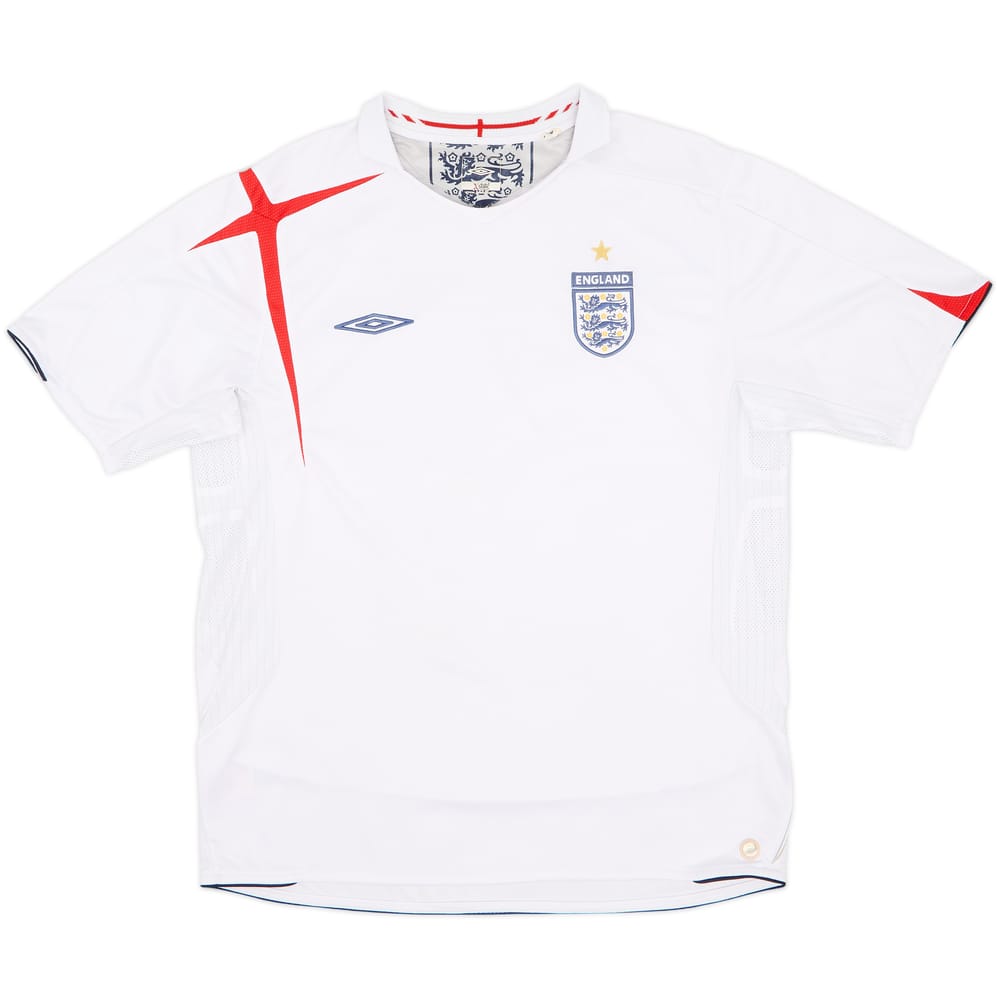 2005-07 England Home Shirt - 5/10 - (XL)