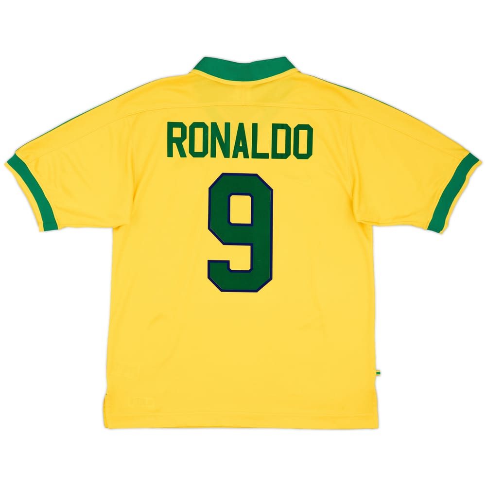 1997-98 Brazil Home Shirt Ronaldo #9 - 9/10 - (L)