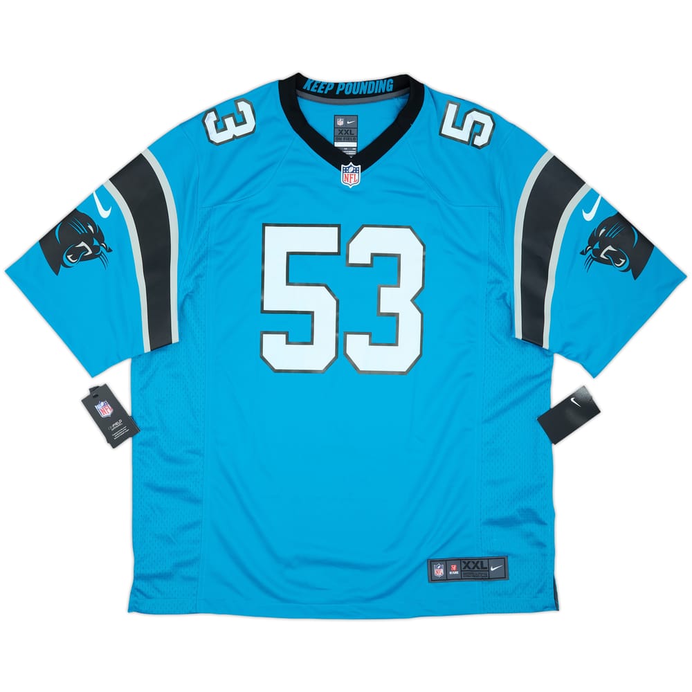 2019-22 Carolina Panthers Burns #53 Nike Game Alternate Jersey (XXL)