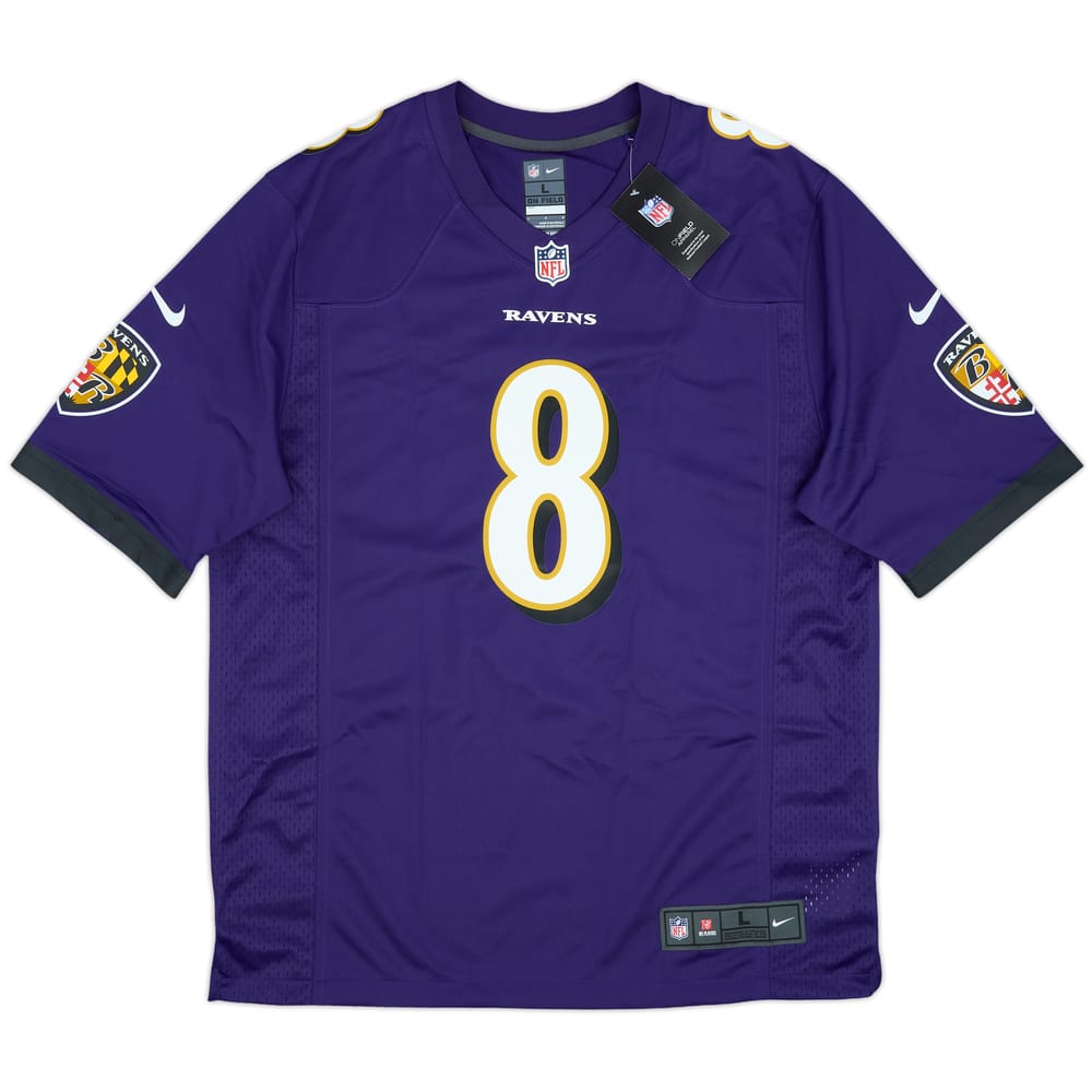 2018-25 Baltimore Ravens Jackson #8 Nike Game Home Jersey (L)